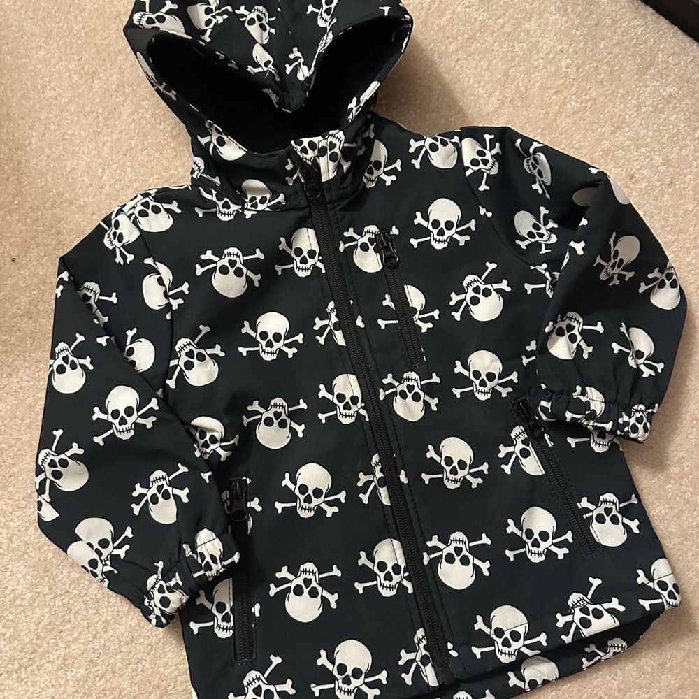 Kids Black Skull Pattern Hoodie